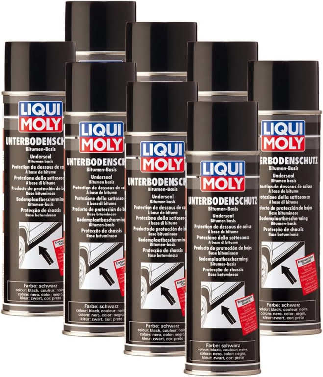 Set 8 Buc Liqui Moly Spray Antifon Protectie Sasiu Pe Baza De Bitum Negru 500ML 6111