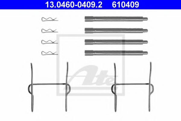 Set accesorii, placute frana PEUGEOT 406 Estate (8E/F) (1996 - 2004) ATE 13.0460-0409.2 piesa NOUA