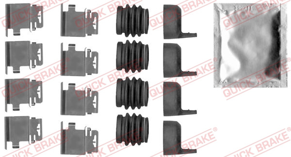 Set accesorii, placute frana punte fata (1091890 QBK) NISSAN,OPEL,RENAULT,VAUXHALL