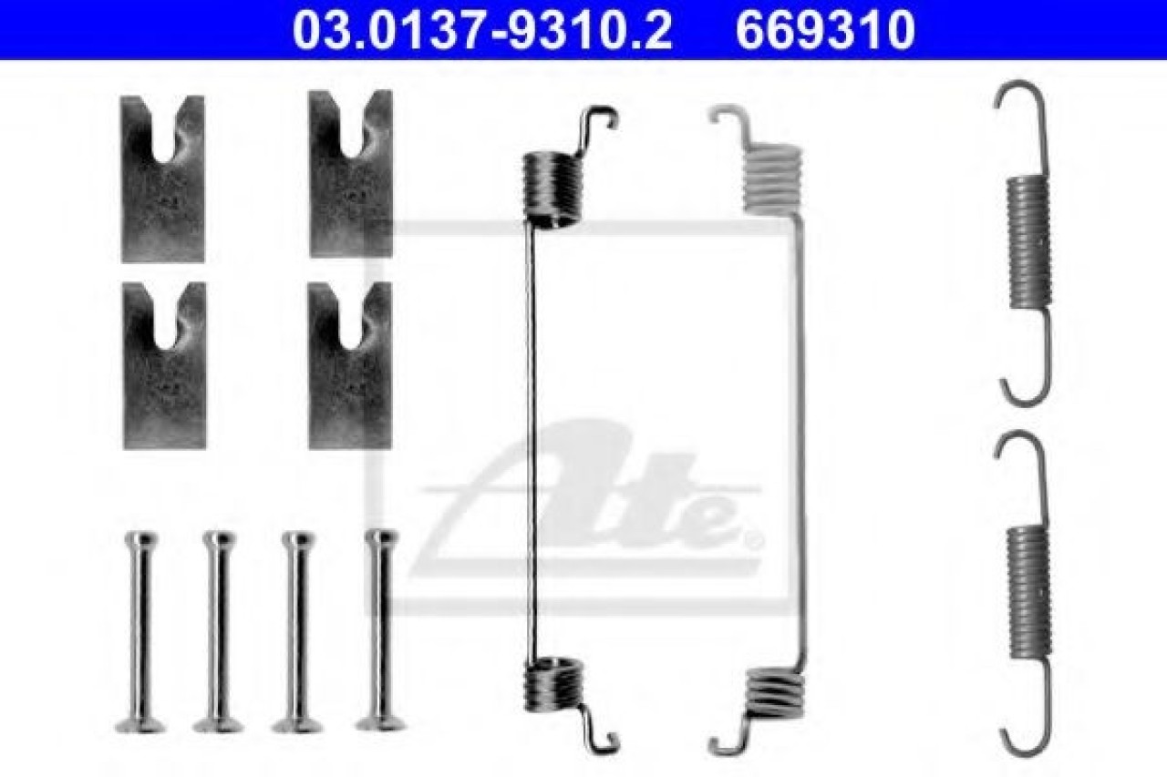 Set accesorii, sabot de frana FIAT PUNTO Van (199) (2008 - 2016) ATE 03.0137-9310.2 piesa NOUA