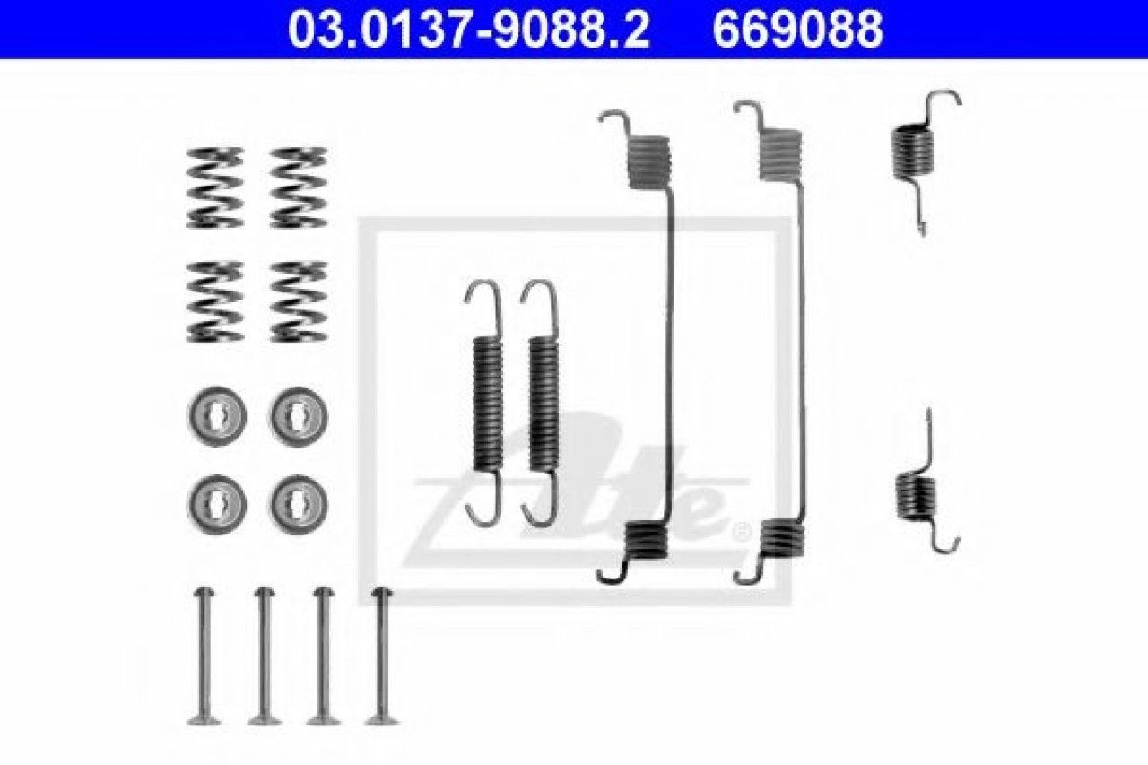 Set accesorii, sabot de frana PEUGEOT 206+ (T3E) (2009 - 2016) ATE 03.0137-9088.2 piesa NOUA