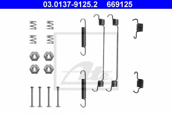 Set accesorii, sabot de frana RENAULT MEGANE I (BA0/1) (1995 - 2004) ATE 03.0137-9125.2 piesa NOUA