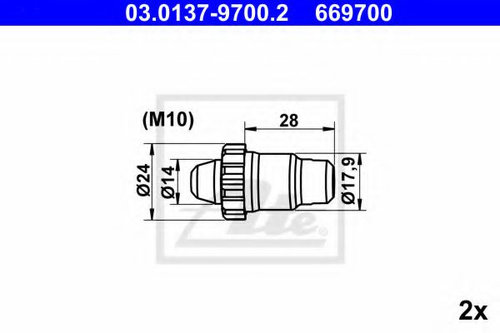 Set accesorii, saboti frana parcare VW TOUAREG (7LA, 7L6, 7L7) (2002 - 2010) ATE 03.0137-9700.2 pies...