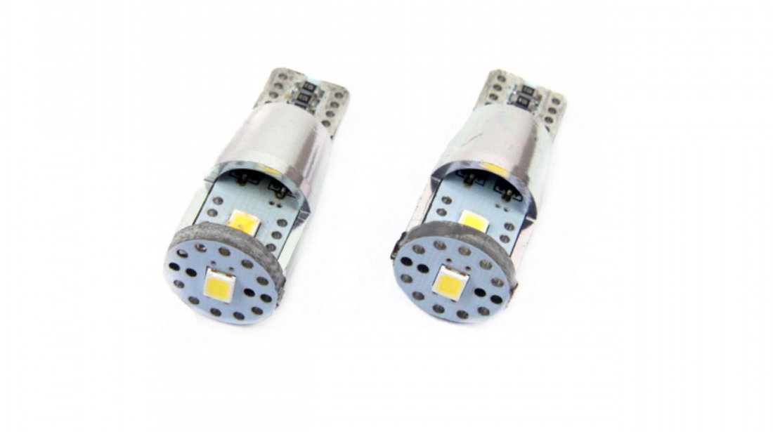 Set becuri auto cu LED CANBUS T10e W5W 3 SMD ALU Alb 12V/24V AVX-AM01637