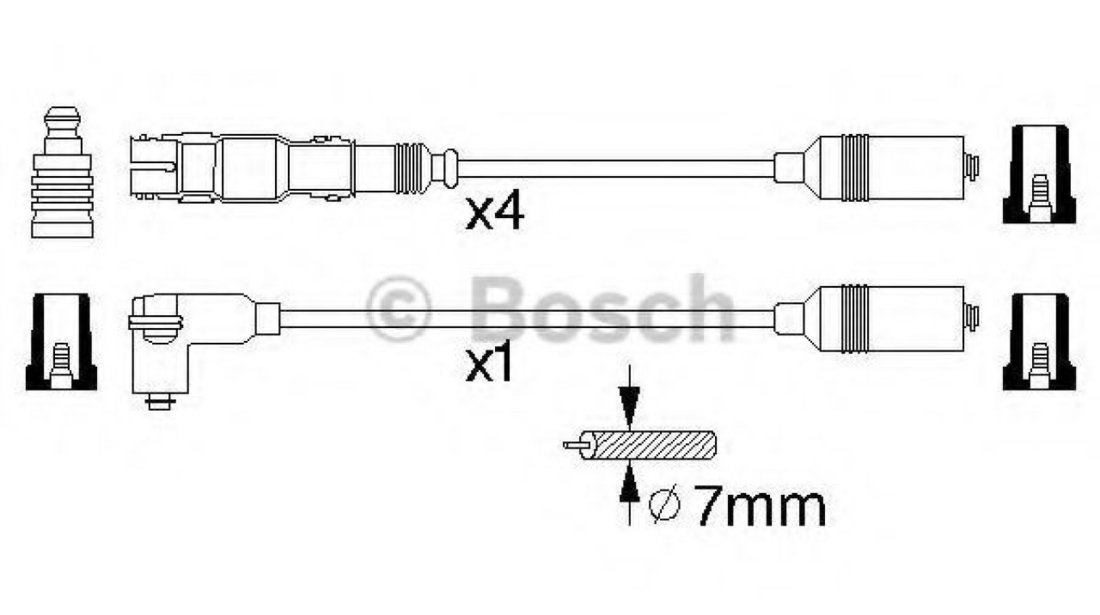 Set cablaj aprindere AUDI A4 Avant (8D5, B5) (1994 - 2001) BOSCH 0 986 356 304 piesa NOUA