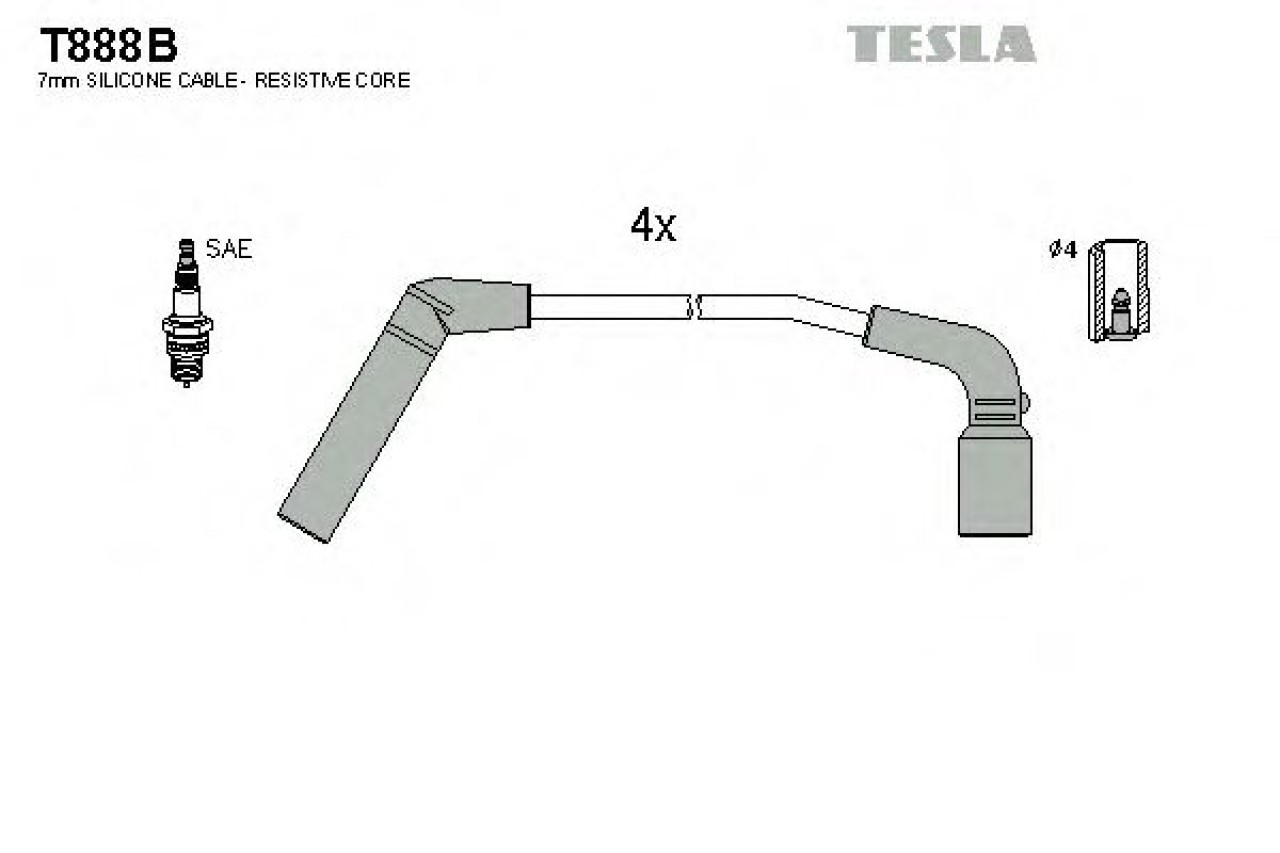 Set cablaj aprindere CHEVROLET AVEO Limuzina (T250, T255) (2005 - 2016) TESLA T888B piesa NOUA