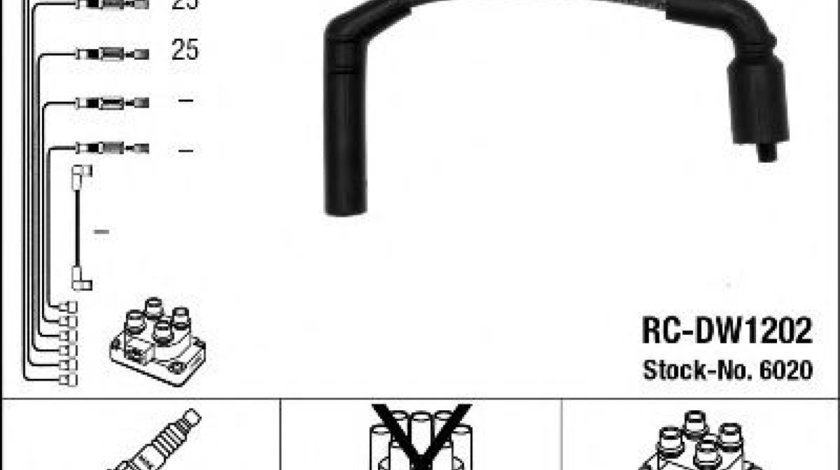 Set cablaj aprindere DAEWOO MATIZ (KLYA) (1998 - 2016) NGK 6020 piesa NOUA