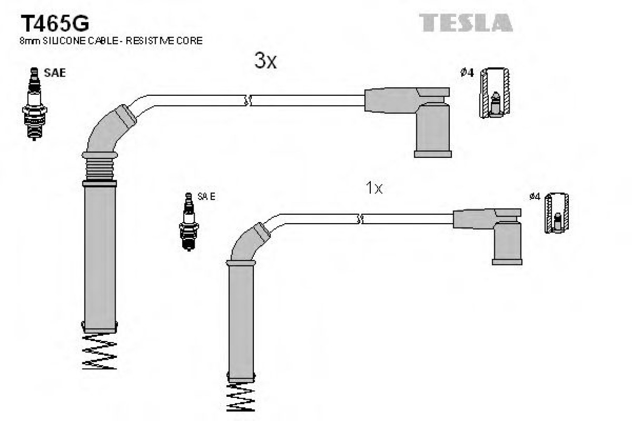 Set cablaj aprindere FORD FIESTA V (JH, JD) (2001 - 2010) TESLA T465G piesa NOUA