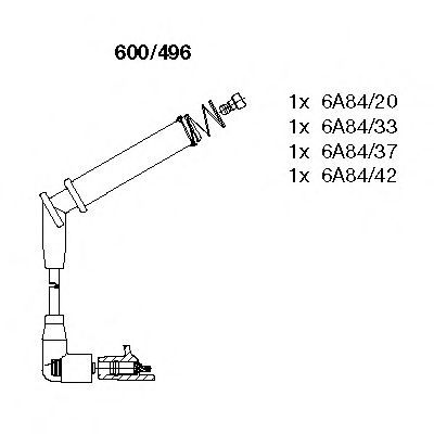 Set cablaj aprindere FORD KA (RB) (1996 - 2008) BREMI 600/496 piesa NOUA