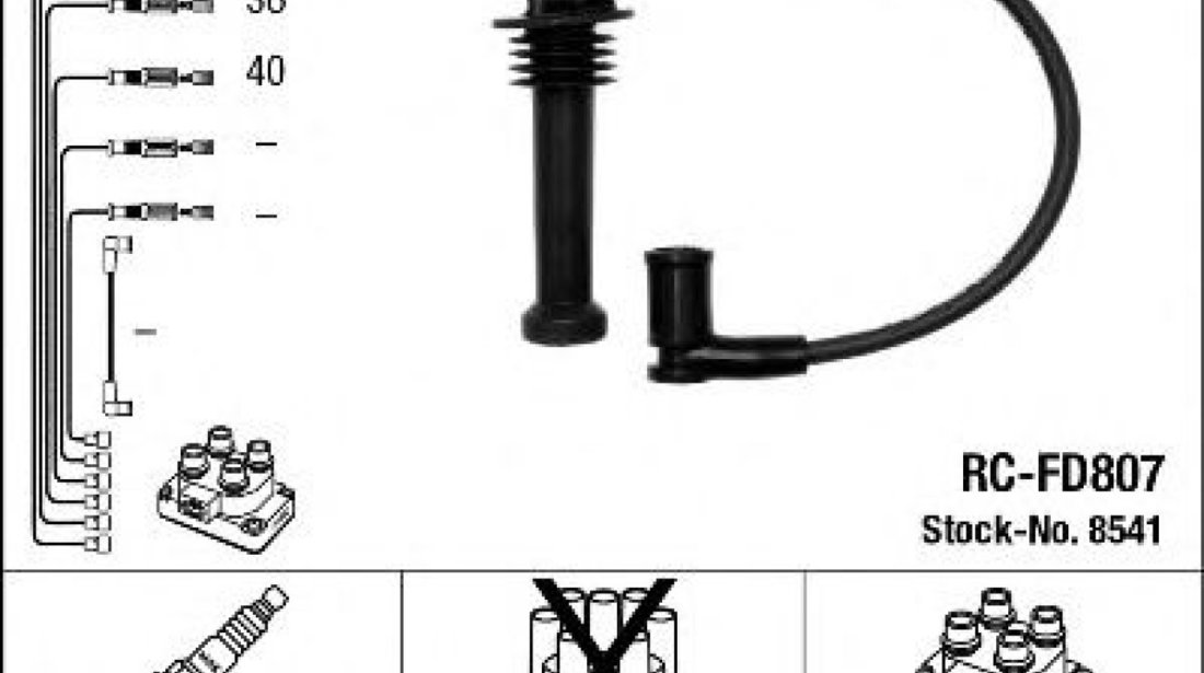 Set cablaj aprindere FORD MONDEO IV Limuzina (BA7) (2007 - 2016) NGK 8541 piesa NOUA