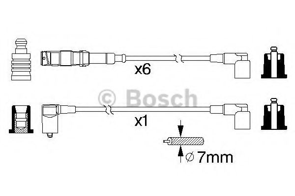 Set cablaj aprindere MERCEDES E-CLASS Combi (S124) (1993 - 1996) BOSCH 0 986 356 332 piesa NOUA