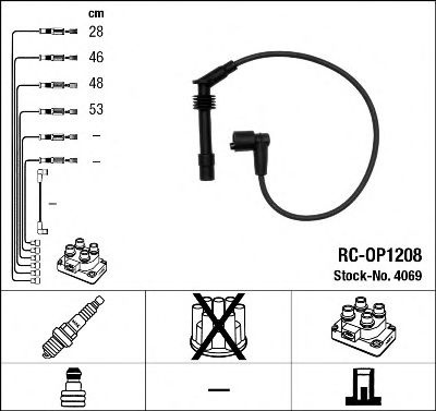 Set cablaj aprindere OPEL ASTRA F Combi (51, 52) (1991 - 1998) NGK 4069 piesa NOUA