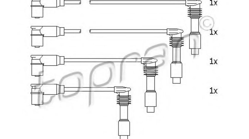 Set cablaj aprindere OPEL ASTRA G Limuzina (F69) (1998 - 2009) TOPRAN 206 244 piesa NOUA