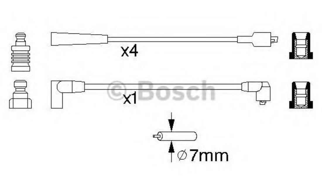 Set cablaj aprindere RENAULT TWINGO I (C06) (1993 - 2012) BOSCH 0 986 356 798 piesa NOUA