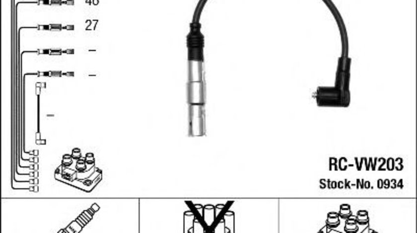 Set cablaj aprindere SEAT CORDOBA (6K2) (1999 - 2002) NGK 0934 piesa NOUA