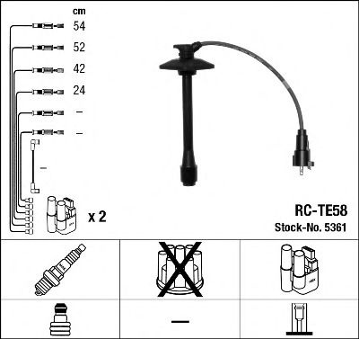 Set cablaj aprindere TOYOTA AVENSIS Station Wagon (T22) (1997 - 2003) NGK 5361 piesa NOUA