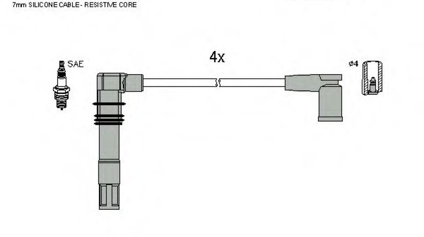 Set cablaj aprindere VW GOLF IV (1J1) (1997 - 2005) TESLA T004B piesa NOUA
