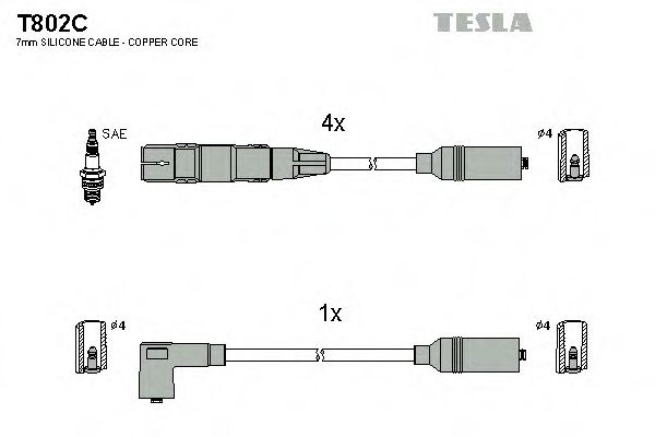 Set cablaj aprindere VW POLO Variant (6KV5) (1997 - 2001) TESLA T802C piesa NOUA