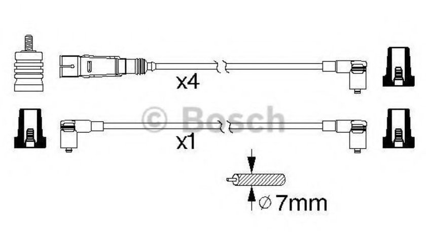 Set cablaj aprindere VW TRANSPORTER IV platou / sasiu (70XD) (1990 - 2003) BOSCH 0 986 356 343 piesa NOUA