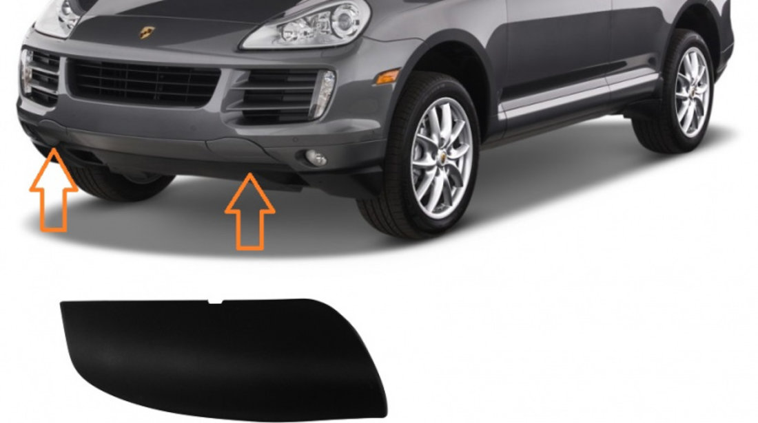 Set Capac Carlig Remorcare Bara Fata Dreapta + Stanga Am Porsche Cayenne 1 9PA 2007-2010 Facelift 95550515610G2X + 95550515510G2X