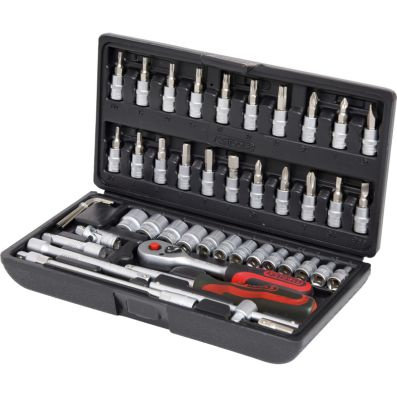 SET CHEI TUBULARE DE 1/4 CHROME. 48 DE PIESE 918.0648 KS TOOLS