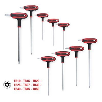 Set Cheie Hexagonale Cu Maner In T Torx Cu Gaura, 9 Pcs Tb10tb50 Ks Tools 151.8160