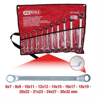 Set Cheie Inelare Cotite, 11 Pcs, 632mm Ks Tools 517.0222