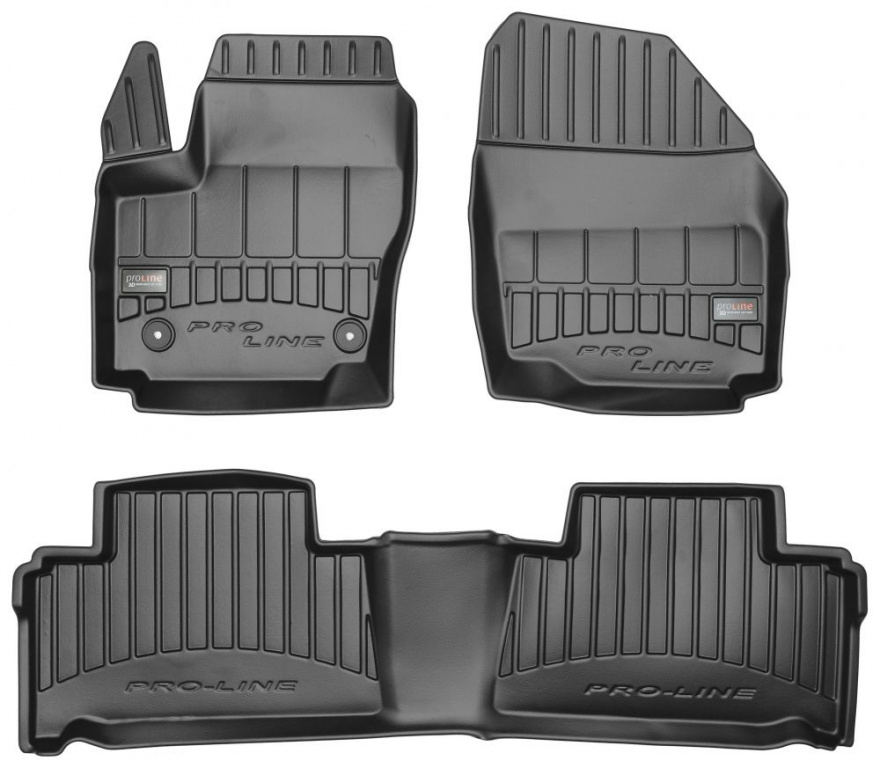 Set Covorase Auto Cauciuc Negro Ford Galaxy 2 2006-2014 Pro Line Tip Tavita 3D 3D408012