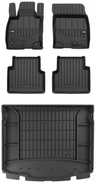 Set Covorase Auto Cauciuc Negro Ford Kuga 3 2019→ Pro Line Tip Tavita 3D 3D425057 + Tavita Portbag...