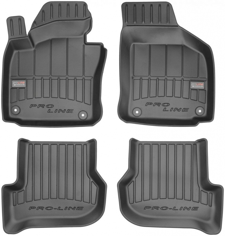 Set Covorase Auto Cauciuc Negro Seat Leon 2 1P1 2005-2012 Pro Line Tip Tavita 3D 3D407145