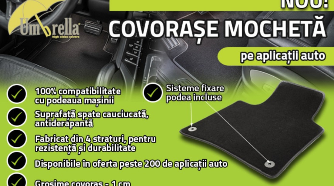 Set Covorase Auto Mocheta Fata + Spate Umbrella Peugeot 208 2012→ 3831106355575