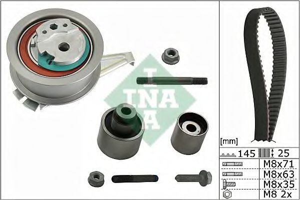 Set curea de distributie AUDI A1 Sportback (8XA, 8XF, 8XK) (2011 - 2016) INA 530 0650 10 piesa NOUA