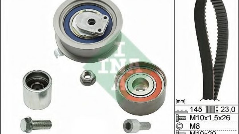 Set curea de distributie AUDI A4 (8E2, B6) (2000 - 2004) INA 530 0374 10 piesa NOUA