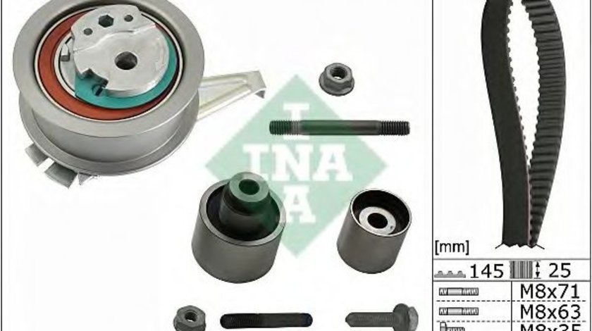 Set curea de distributie AUDI A4 (8K2, B8) (2007 - 2015) INA 530 0650 10 piesa NOUA