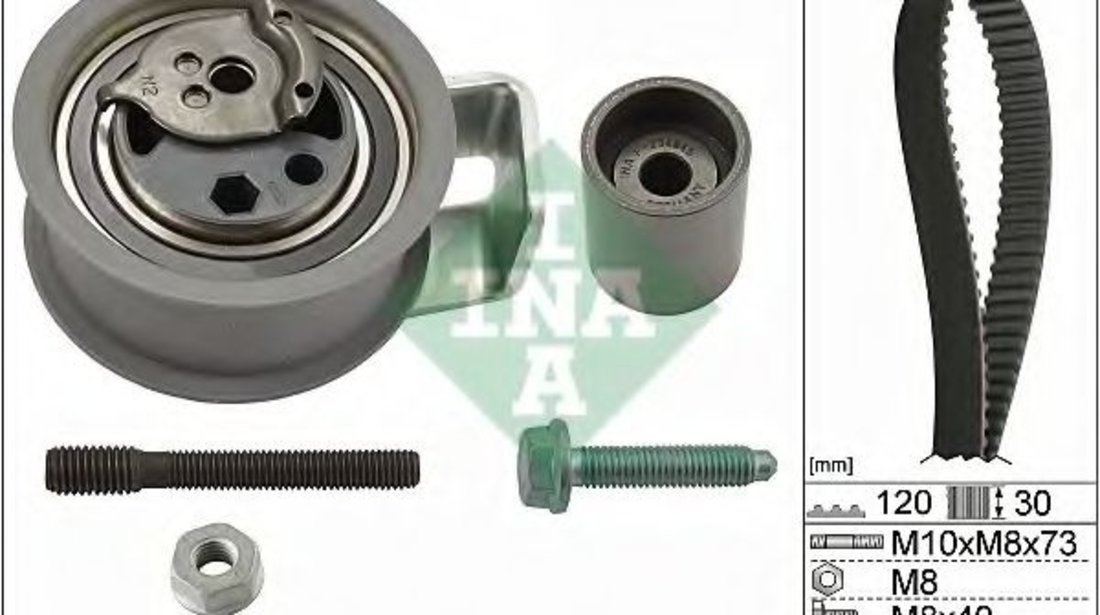 Set curea de distributie AUDI A4 Avant (8E5, B6) (2001 - 2004) INA 530 0091 10 piesa NOUA