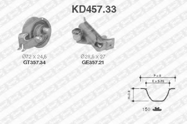 Set curea de distributie AUDI A6 Avant (4B5, C5) (1997 - 2005) SNR KD457.33 piesa NOUA