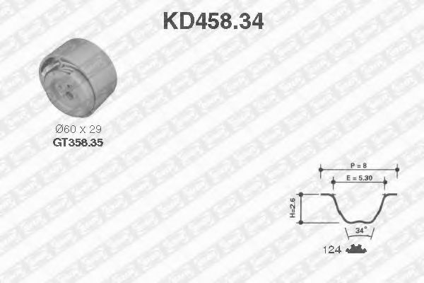 Set curea de distributie FIAT DOBLO Combi (263) (2010 - 2016) SNR KD458.34 piesa NOUA