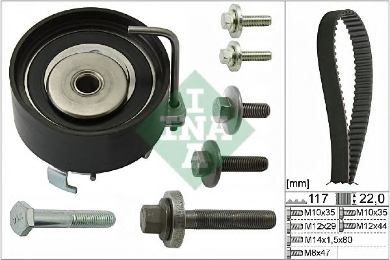 Set curea de distributie FORD FIESTA VI (2008 - 2016) INA 530 0495 10 piesa NOUA