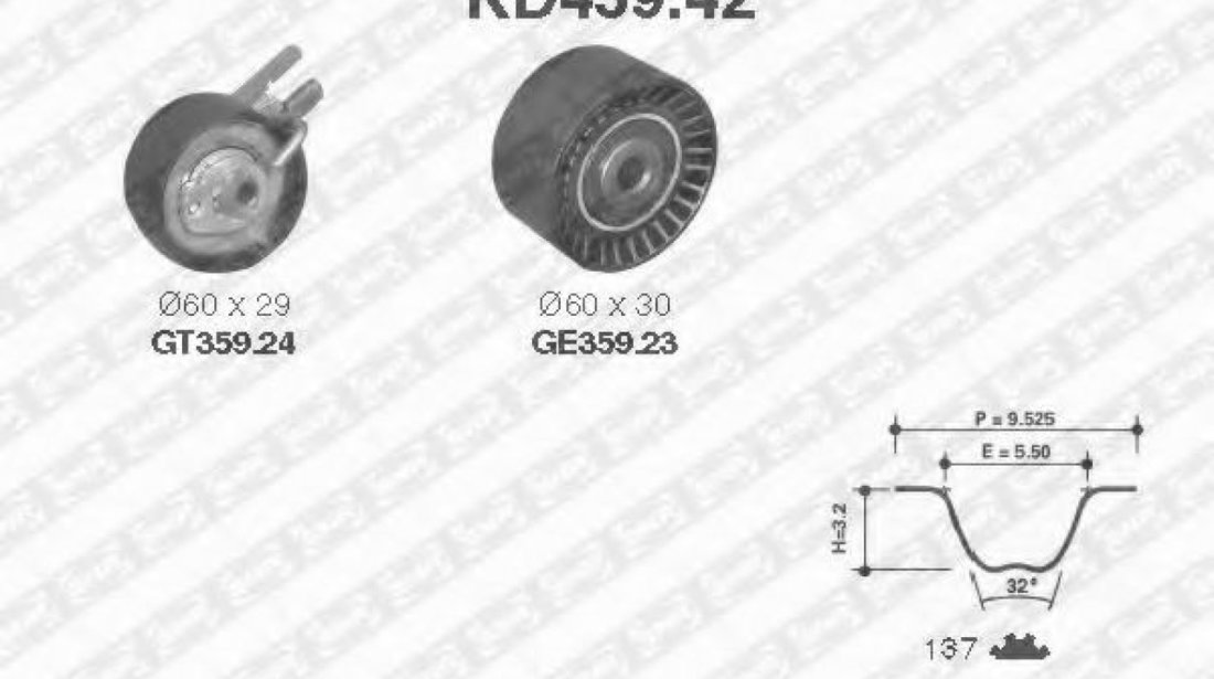 Set curea de distributie FORD FOCUS II Limuzina (DA) (2005 - 2016) SNR KD459.42 piesa NOUA