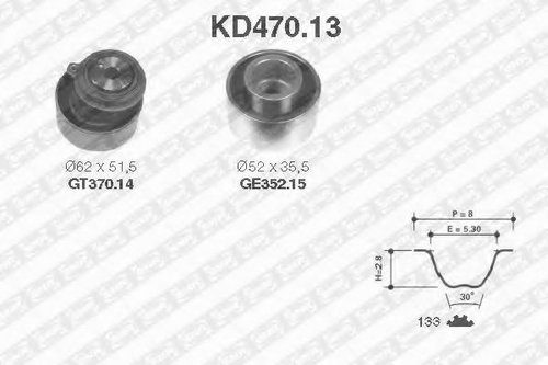 Set curea de distributie MAZDA PREMACY (CP) (1999 - 2005) SNR KD470.13 piesa NOUA