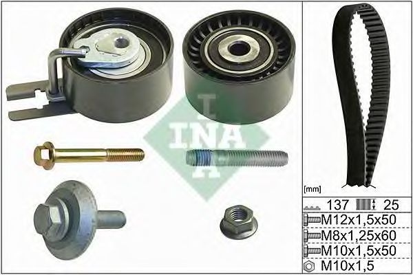 Set curea de distributie PEUGEOT PARTNER (2008 - 2016) INA 530 0375 10 piesa NOUA