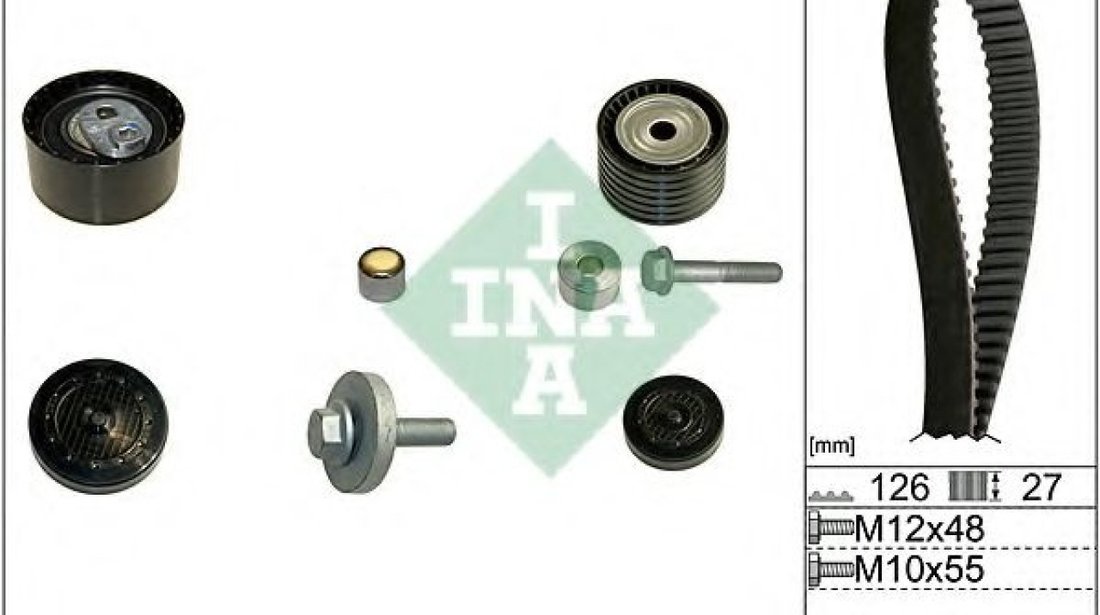 Set curea de distributie RENAULT MEGANE III Cupe (DZ0/1) (2008 - 2016) INA 530 0638 10 piesa NOUA