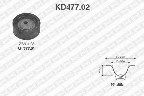 Set curea de distributie SUZUKI VITARA Cabrio (ET, TA) (1988 - 2002) SNR KD477.02 piesa NOUA