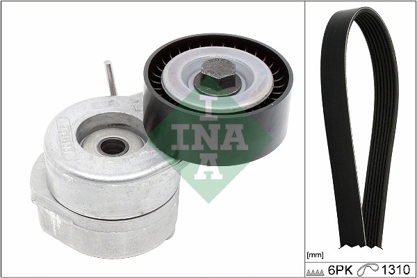 Set curea transmisie cu caneluri (529050610 INA) FIAT,FORD,LANCIA