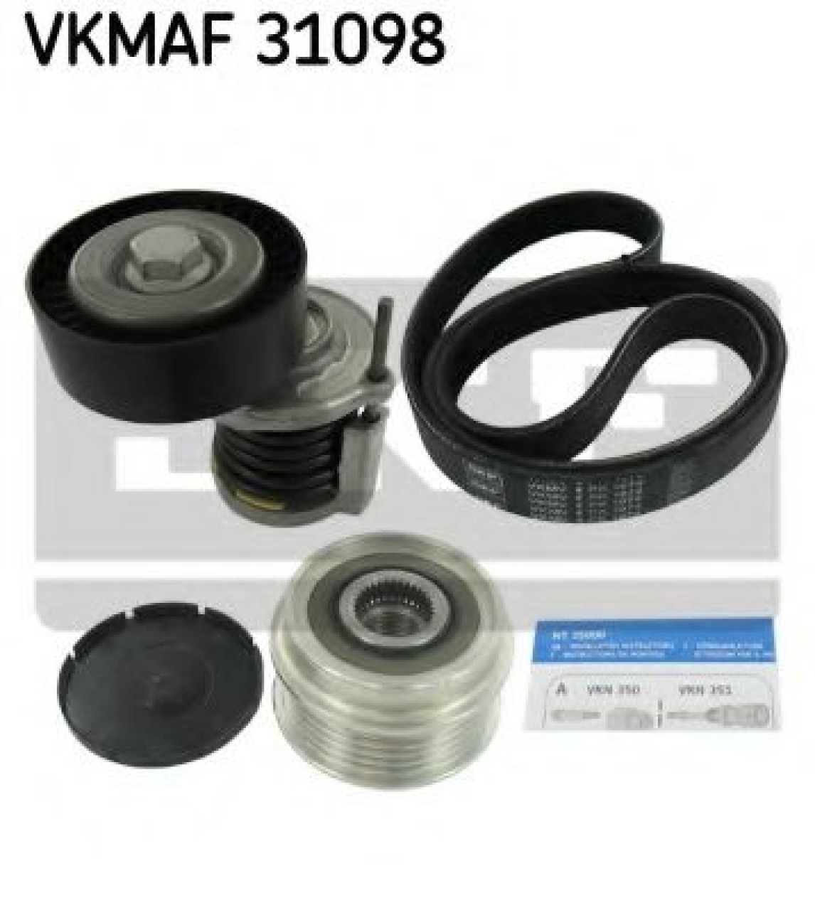 Set curea transmisie cu caneluri AUDI A3 (8P1) (2003 - 2012) SKF VKMAF 31098 piesa NOUA