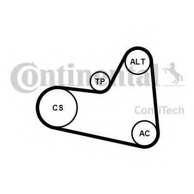 Set curea transmisie cu caneluri CITROEN C4 I (LC) (2004 - 2011) CONTITECH 6PK976K1 piesa NOUA