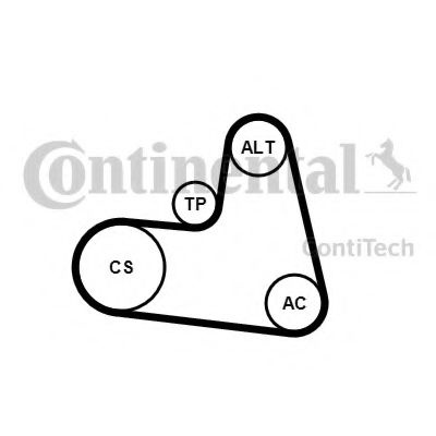 Set curea transmisie cu caneluri CITROEN C5 II (RC) (2004 - 2016) CONTITECH 6PK1217K1 piesa NOUA