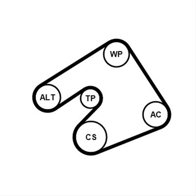 Set Curea Transmisie Cu Caneluri Continental Contitech 5PK1397K1