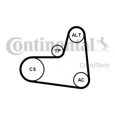 Set curea transmisie cu caneluri SEAT CORDOBA (6L2) (2002 - 2009) CONTITECH 6PK995K1 piesa NOUA