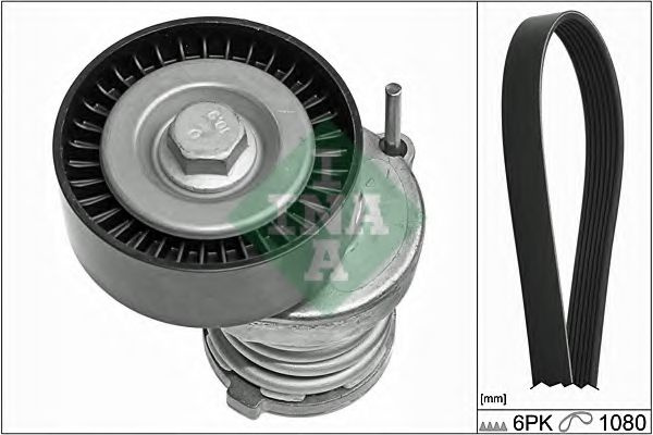 Set curea transmisie cu caneluri SEAT LEON (1M1) (1999 - 2006) INA 529 0103 10 piesa NOUA